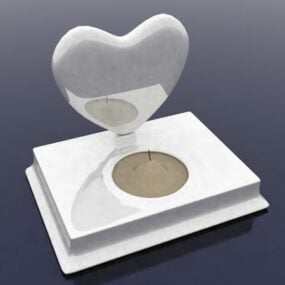 Kalp Şekli Mumluk 3d modeli