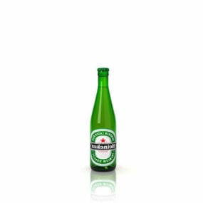 Mô hình chai bia Heineken 3d