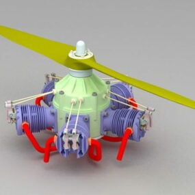 3д модель промышленного вертолетного двигателя