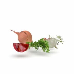 Urter med krydderier Grøntsager 3d-model