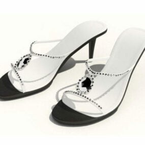 High Heel Women Mules Sandals 3d model