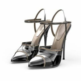 Women High-heeled Pump With Strap 3d model