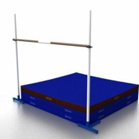 Tapis et barre de saut en hauteur de sport modèle 3D