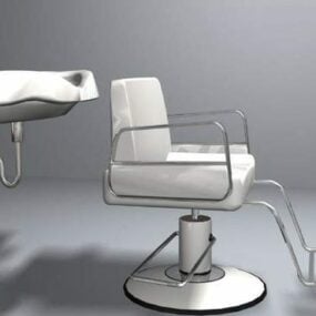 ビューティーサロンの理容室の椅子、シャンプー台の3Dモデル