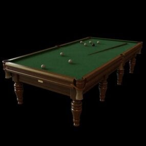古董台球桌与球 3d model