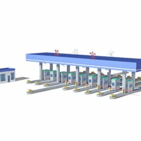 Highway Toll Booth Building 3d model