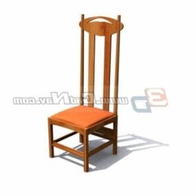 Drewniane krzesło wiejskie Model 3D