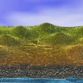 Model 3d Landscape Hills Cliffs Terrain