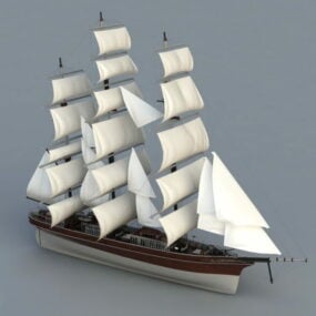 古代の歴史的な帆船3Dモデル