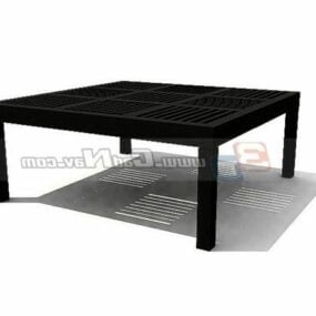 Carved Furniture Wooden Coffee Table 3d model