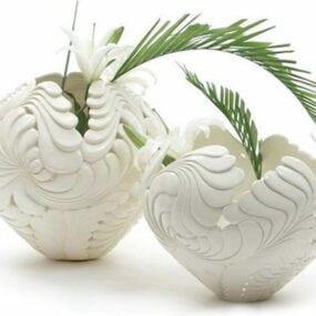 家居装饰镂空陶瓷花瓶3d模型