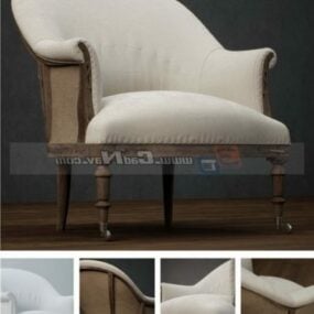 Home Furniture With Fabric Armchair Design 3d model