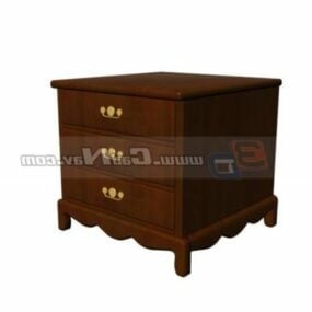 Home Antique Bedside Cabinet Furniture 3d model