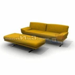 Home Furniture Loveseat With Stool 3d model