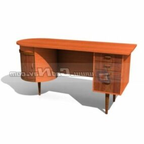 3д модель деревянного стола для домашнего офиса