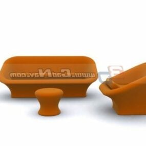 Home Furniture Sofa And Footstool 3d model