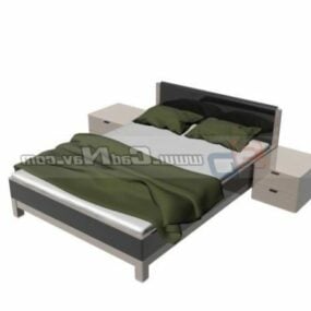 Furnitur Kamar Tidur Tempat Tidur Dan Kabinet model 3d