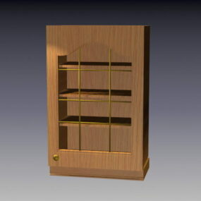Wooden Hoosier Cabinet 3d model