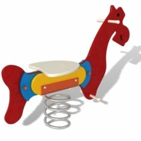 Model 3D jeźdźca na koniu na placu zabaw