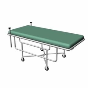 Проста односпальна 3d модель лікарняного ліжка