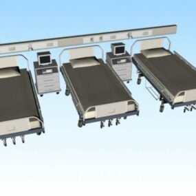 Set Katil Hospital Model 3d