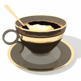 Hot Coffee Ceramic Cup 3d model