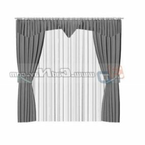 Hotel Window Curtain And Drape 3d-modell