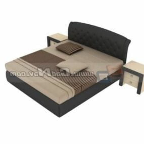 Hotel cama doble muebles de dormitorio modelo 3d
