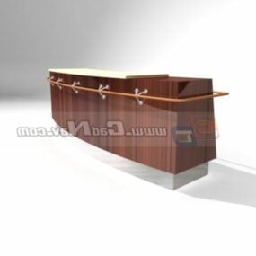 Reception Counter With Backdrop And Lighting 3d model
