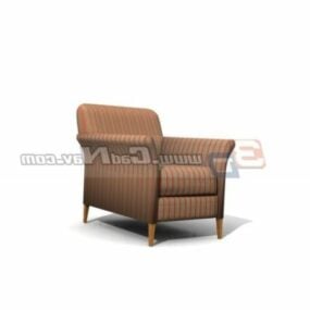 Modelo 3d de cadeira de sofá de couro marrom para móveis de hotel