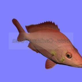 3д модель аквариумного животного желтой рыбки