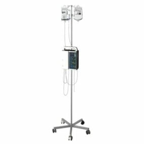 Hospital Iv Drypstativ med taske 3d model