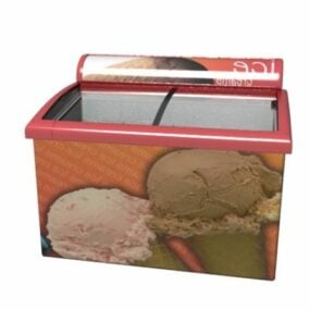 3d модель морозильника для морозива в супермаркеті