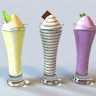 Glass Cup Ice Cream 3 Set