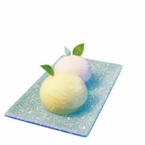 Crème glacée alimentaire sur assiette modèle 3D