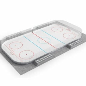 Modelo 3D de equipamento para pista de hóquei no gelo