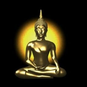 مجسمه طلایی بودای هندی مدل سه بعدی