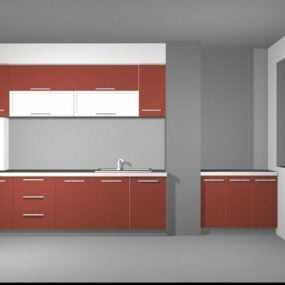 Indian Home Kitchen Design 3D-model