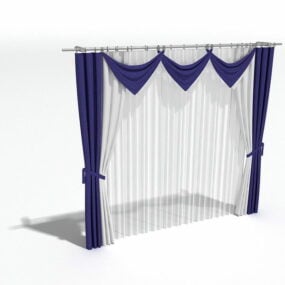 Drapery With Swags Curtain 3d model