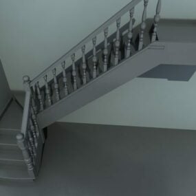 Domácí vnitřní rohové schodiště 3D model
