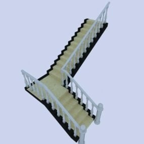Meble wewnętrzne Drewniane schody Model 3D