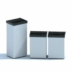 Street Indoor Trash Cans 3d model