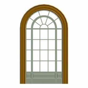 3д модель арочных французских дверей Дизайн