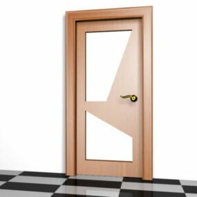 3д модель межкомнатной деревянной двери со стеклом