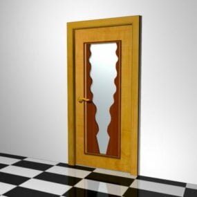Interior Door Wood Glass Material 3d model