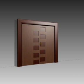 Model 3D podwójnych drzwi wewnętrznych z drewna