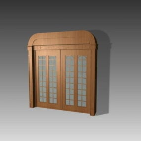 Interior Wood French Doors 3D-malli