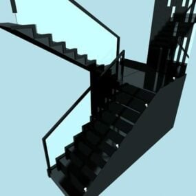 Modern Design Interior Marble Staircase 3d model