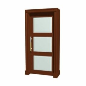 Wood Office Glazed Door Design 3d model