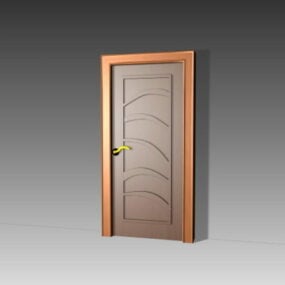 בית פנים עץ רגיל דלת דגם תלת מימד